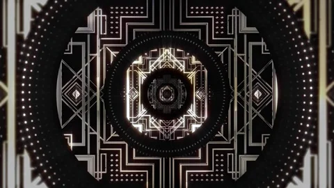 Infinite Silver Art Deco Stock Footage 341553525