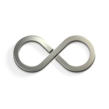 Infinite Silver Symbol. 3D Render Illustration Illustrazione stock