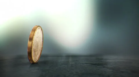 Infinite Spinning Coin Stock Footage 52449643