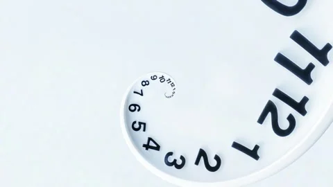 Infinite Spiral Clock Loop Animation, Abstract Time Tunnel Background v1 Stock Footage 335586384