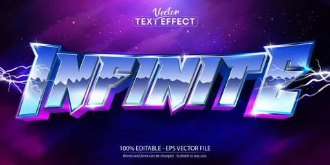 Infinite text, neon style editable text effecrt Stock Illustration