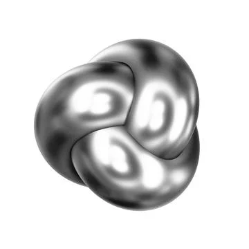 Infinite three dimensional silver shape, 3d rendering. Node. Stock Illustration