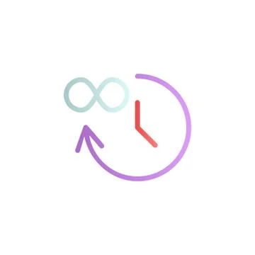 Infinite time color gradient vector icon Illustrazione stock