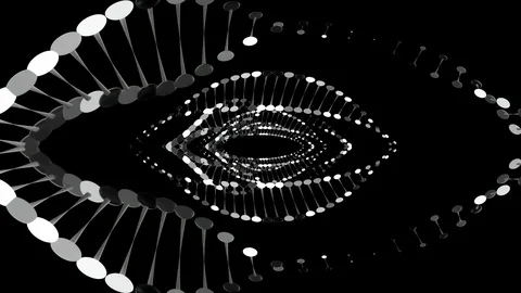 Infinite tunnel made from twisting abstract DNA shaped form Stock Footage 105292000