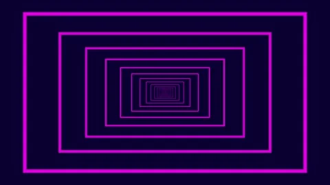 Infinite tunnel pink rectangle on dark blue Video stock 269011303