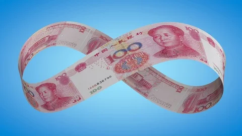 Infinite yuan seamless loop with a luma mask Stock Footage 126654424