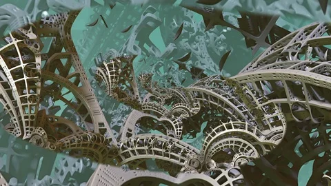 Infinite Zoom  Into Abstract Digital cg background Stock Footage 129361236