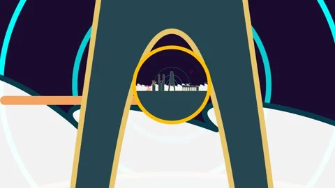 Infinite Zoom Fractal Loop Animation Of Abstract Geometric Cityscape Video stock 341409282