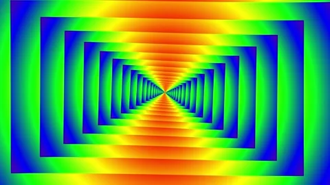 Infinite zoom rectangular animation colorful background Stockbeeldmateriaal 245437875