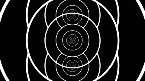 Infinite zoom in seamless loop 3 circle system alpha mate Stock Footage 148252026