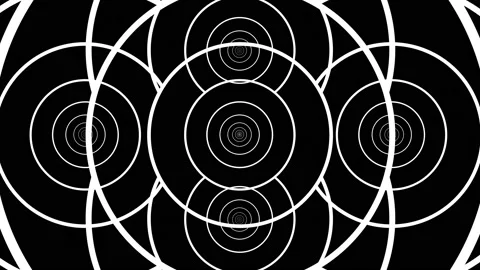 Infinite zoom in seamless loop 5 circle system alpha Stock Footage 148252028