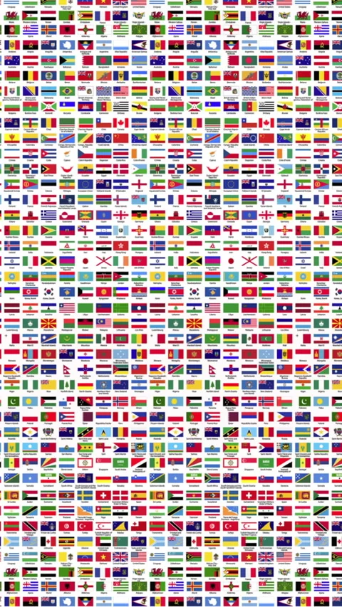 Infinite zoom Seamless World Flags Pattern Background with International Co.. Stock Footage 340924900
