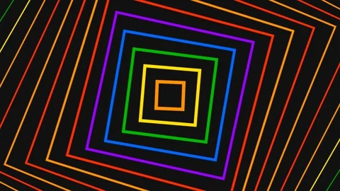Infinite Zoom Squares Seamless Loop 4K — Abstract Geometric Tunnel Background 스톡 동영상 333780026