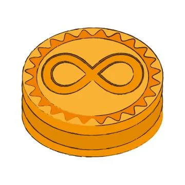Infinitecoin cryptocurrency stack icon 스톡 일러스트