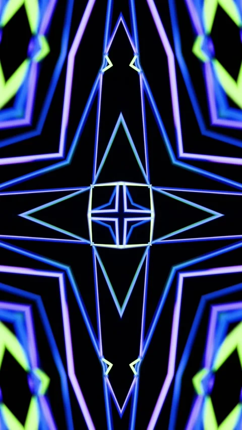 Infinitely increasing triangles. Kaleidoscope Vertical looped video Stock Footage 229460373