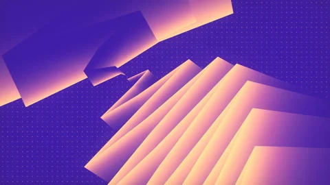 Infinitely moving neon colored zig-zag libyrinth. 3d rendering loop animation 4K Stock Footage 218132768