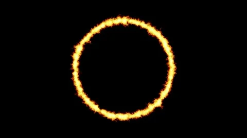 Infinitely repeating abstract circle burning animation 스톡 동영상 338005123