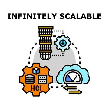 Infinitely scalable cloud computing infrastructure developing solution イラスト素材