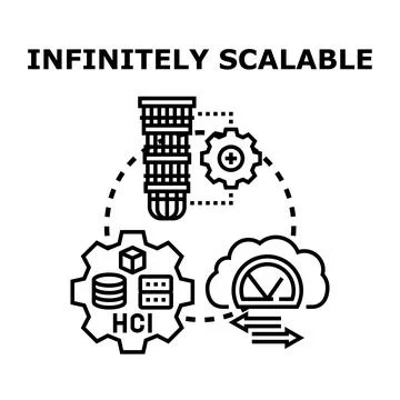 Infinitely scalable cloud computing infrastructure developing solution イラスト素材