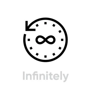 Infinitely Time icon. Editable Vector Outline Stock Illustration
