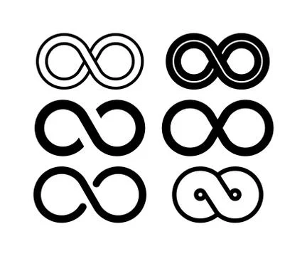 Infinity in abstract style on white background. Round logo. Future concept Illustrazione stock