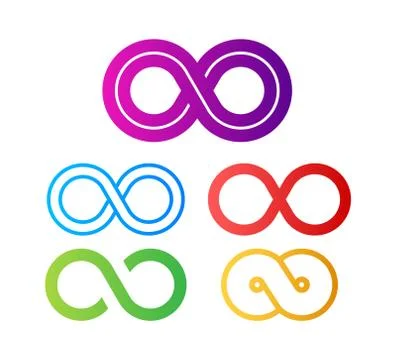 Infinity in abstract style on white background. Round logo. Future concept イラスト素材