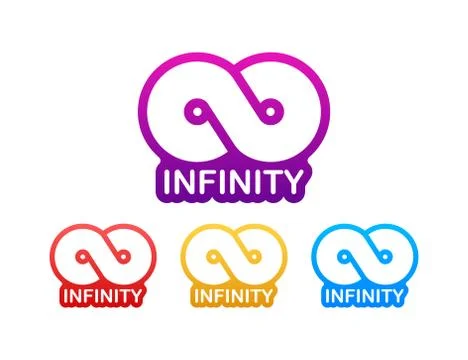 Infinity in abstract style on white background. Round logo. Future concept Illustrazione stock