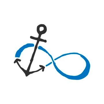 Infinity anchor. Symbol of sailors Stock Illustration