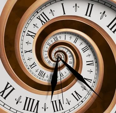 Infinity and other time related concepts. Clock hands and twisted hour numb.. Stock Illustration