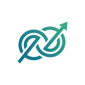 Infinity Arrow Logo Design for Business Growth and Success Brand. 库存插图
