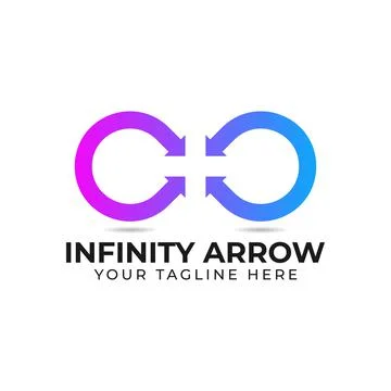 Infinity arrow logo design template Stock Illustration