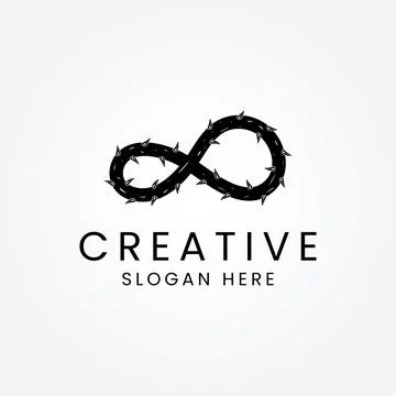 Infinity Barbed Wire Logo icon design vector template Stock Illustration