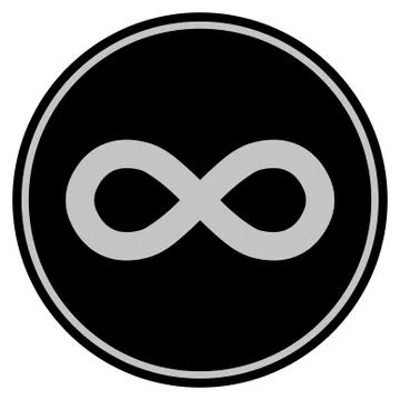 Infinity Black Coin Illustrazione stock