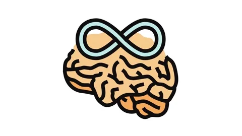 Infinity brainstorm color icon animation Stock Footage 326110251