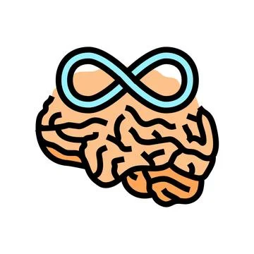 Infinity brainstorm color icon vector illustration Stock Illustration