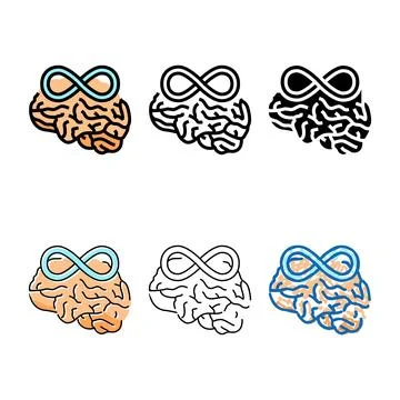 Infinity brainstorm color simplified icon vector Stock Illustration