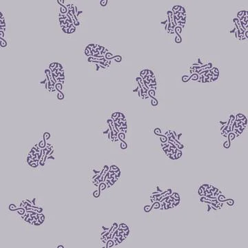 Infinity brainstorm glyph vector seamless pattern Stock Illustration