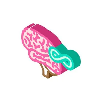 Infinity brainstorm isometric icon vector illustration Stock Illustration