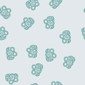 Infinity brainstorm line seamless pattern Stock Illustration