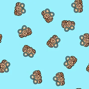 Infinity brainstorm vector seamless pattern Stock Illustration