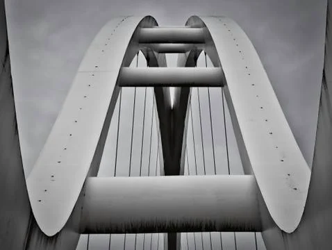 Infinity Bridge, spanning the River Tees, Stockton-on-Tees. Stock Photos