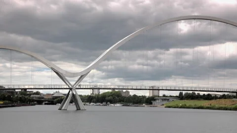 Infinity Bridge in Stockton upon Tees Stock Footage 133503080