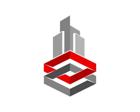 Infinity building with square combination 스톡 일러스트