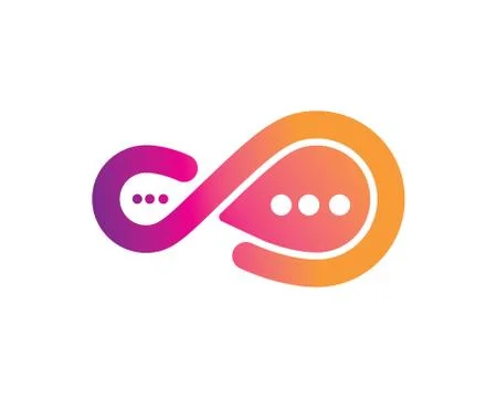 Infinity chat Design,Infinity logo Vector icon Stock Illustration