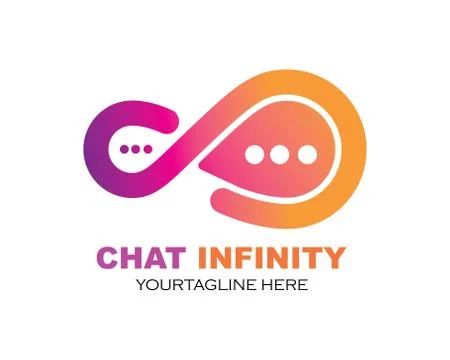 Infinity chat Design,Infinity logo Vector icon Stock Illustration