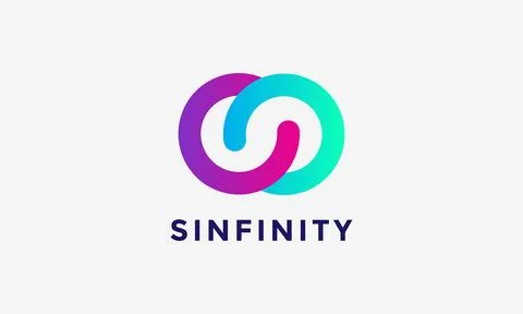 Infinity circle chain logo vector link connection technology 스톡 일러스트