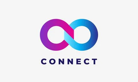 Infinity circle chain logo vector link connection technology 스톡 일러스트