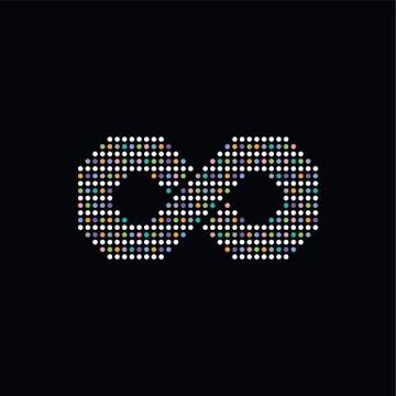 Infinity circle dot logotype 스톡 일러스트