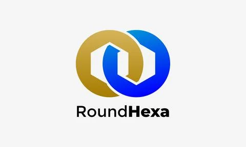 Infinity circle hexagon chain logo vector link connection technology 스톡 일러스트