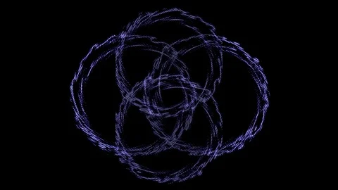 Infinity circles of blue lines on a black background Stock Footage 279524257